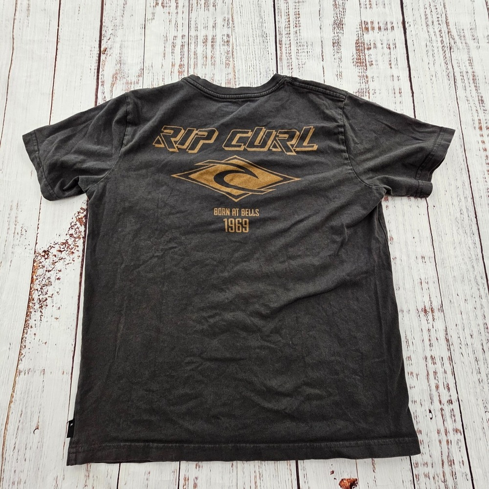 Rip Curl Born in Bells 1969 Black Short Sleeve Cotton T-Shirt Kids M